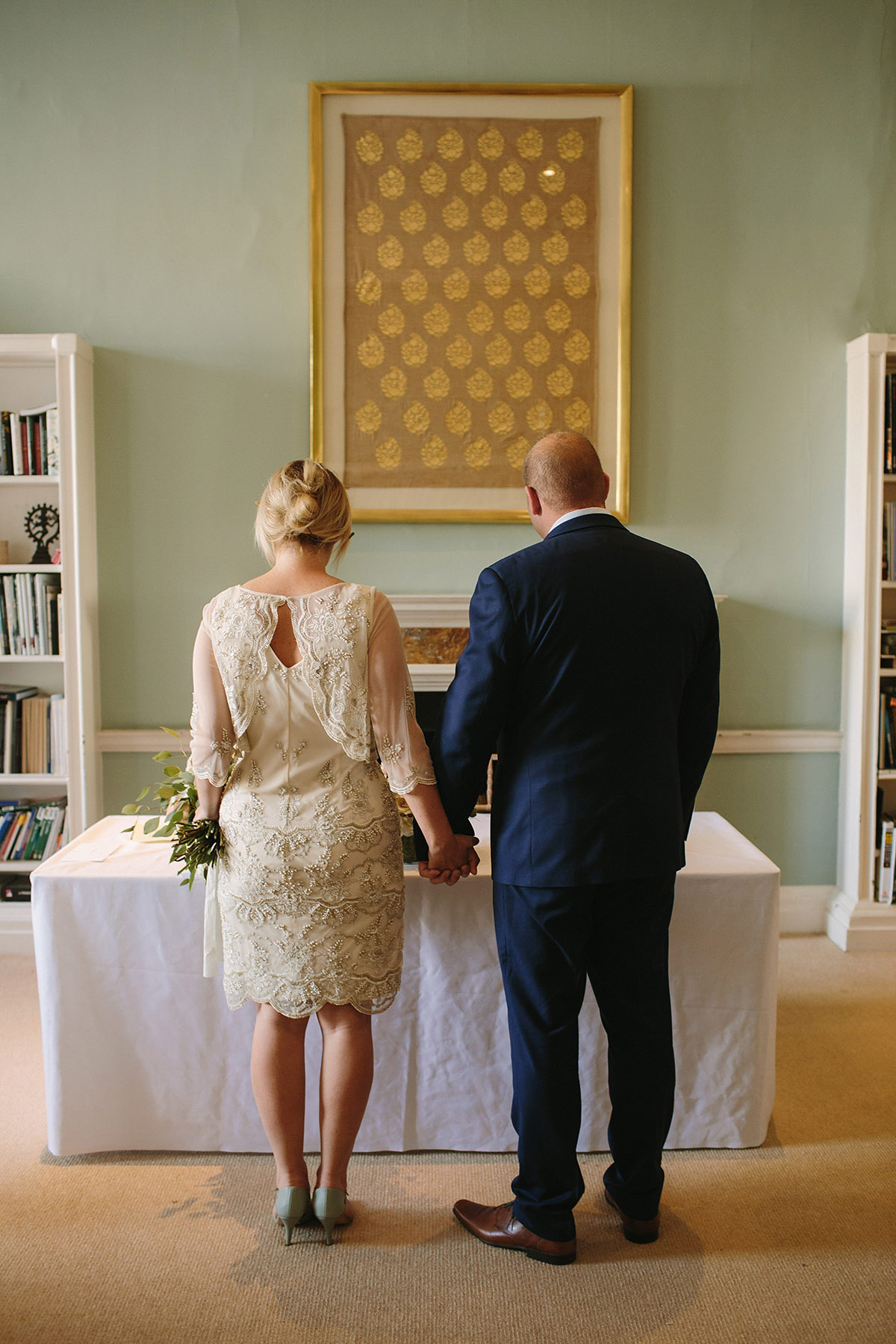 Helaina wore a short, beaded dress from Monsoon for her Westminster wedding. Photography by Emilie White. Helaina and Dan had a larger wedding celebration in France and we'll be sharing those images on Sunday 8th January 2017.