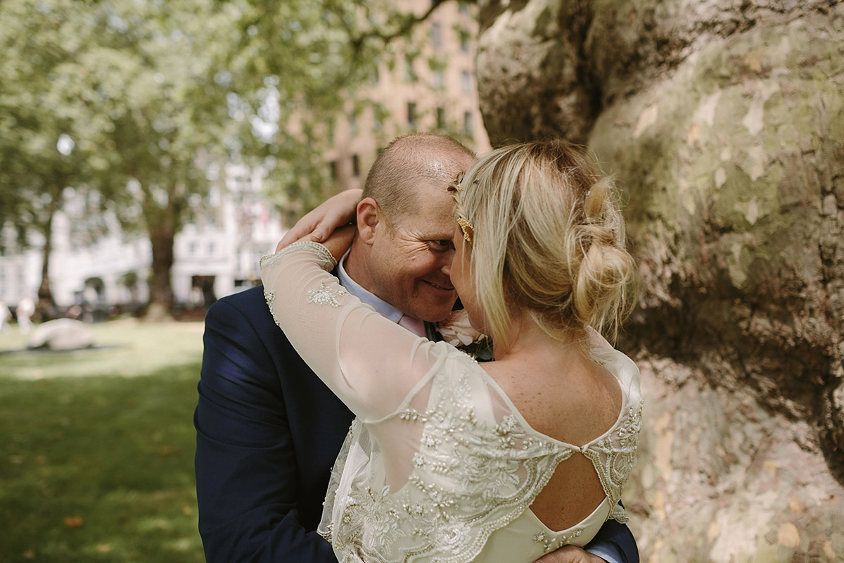 Helaina wore a short, beaded dress from Monsoon for her Westminster wedding. Photography by Emilie White. Helaina and Dan had a larger wedding celebration in France and we'll be sharing those images on Sunday 8th January 2017.