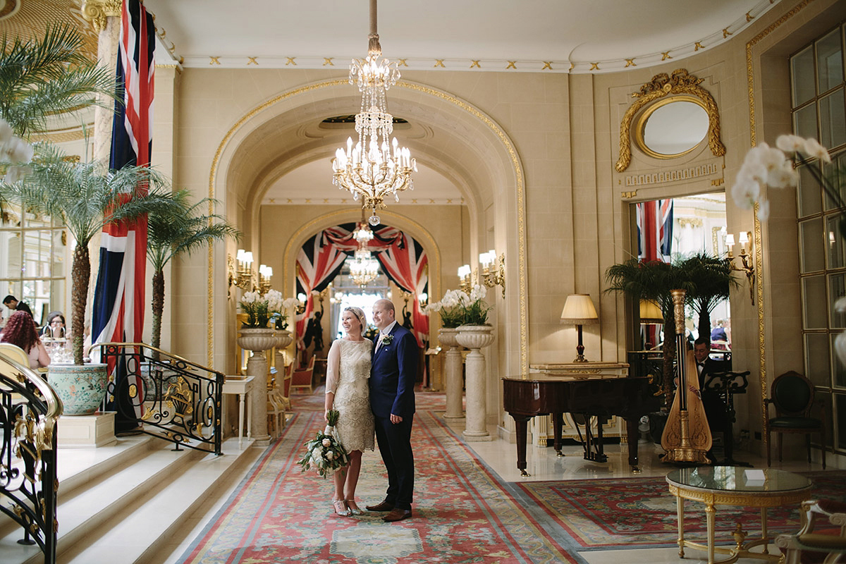 Helaina wore a short, beaded dress from Monsoon for her Westminster wedding. Photography by Emilie White. Helaina and Dan had a larger wedding celebration in France and we'll be sharing those images on Sunday 8th January 2017.