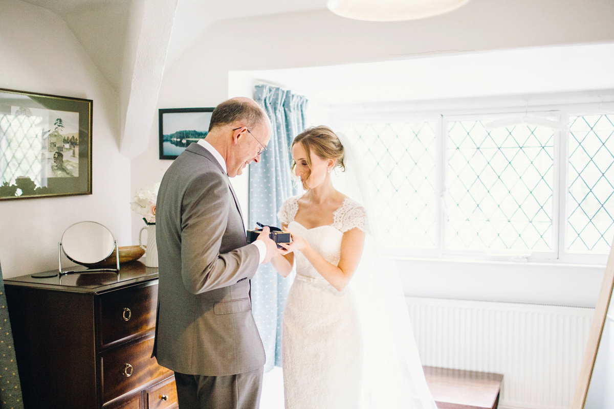 Kirsty wore a Stewart Parvin gown for her elegant and charming English Lake District wedding. Photography by Jessica Reeve.