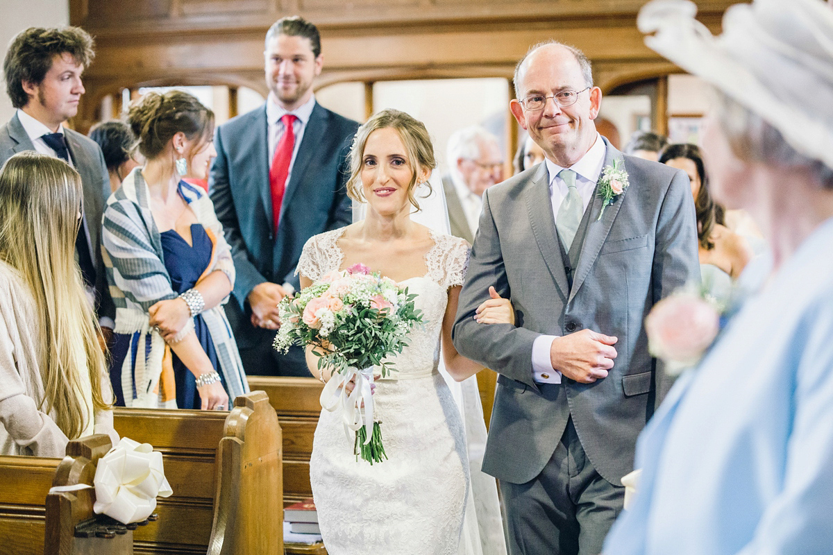 Kirsty wore a Stewart Parvin gown for her elegant and charming English Lake District wedding. Photography by Jessica Reeve.