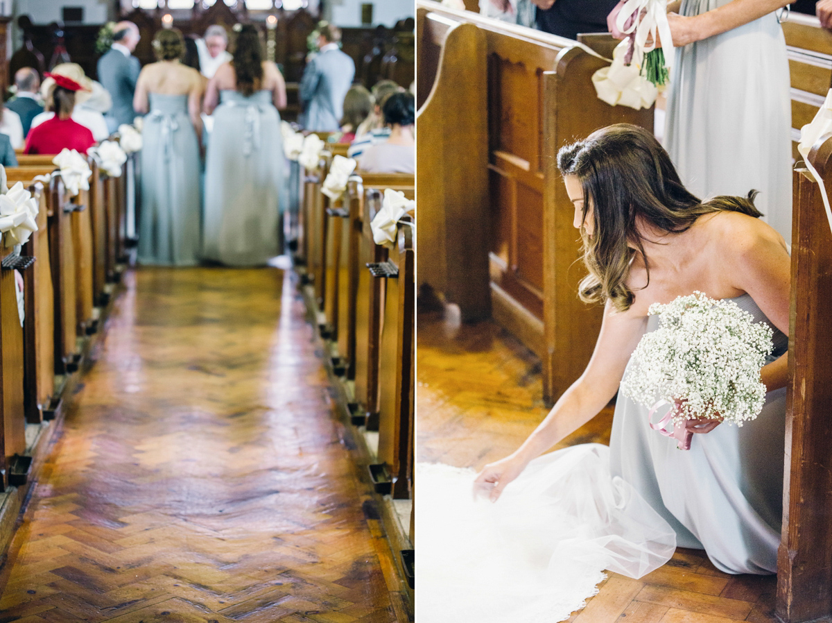 Kirsty wore a Stewart Parvin gown for her elegant and charming English Lake District wedding. Photography by Jessica Reeve.