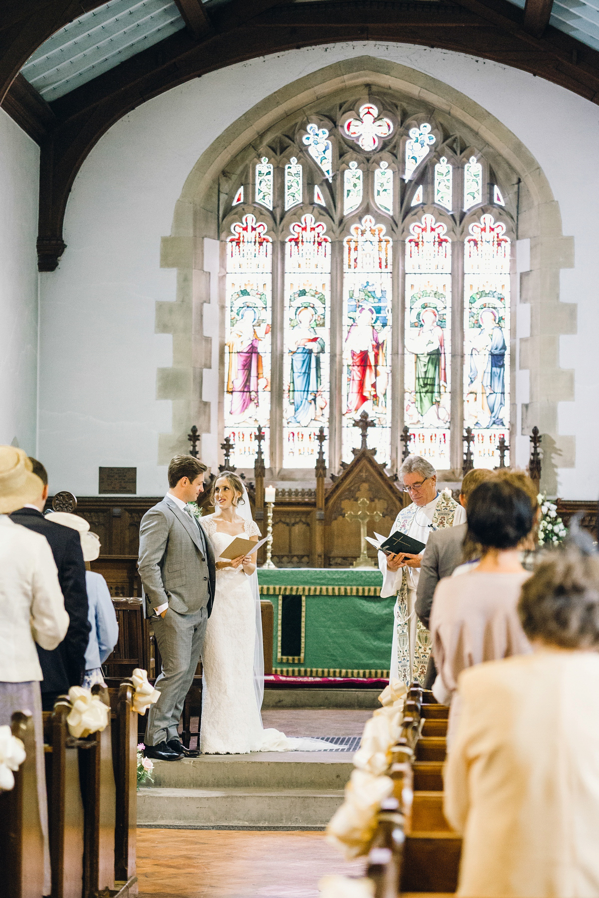 Kirsty wore a Stewart Parvin gown for her elegant and charming English Lake District wedding. Photography by Jessica Reeve.