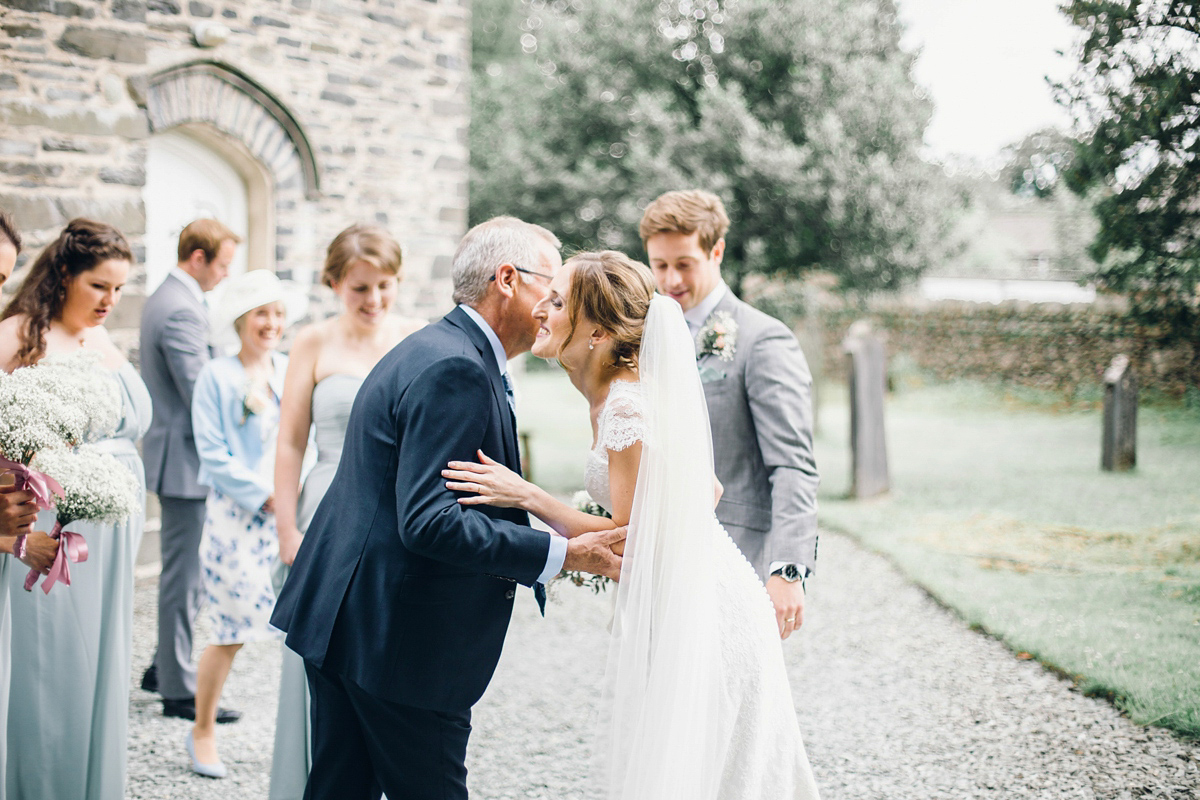 Kirsty wore a Stewart Parvin gown for her elegant and charming English Lake District wedding. Photography by Jessica Reeve.