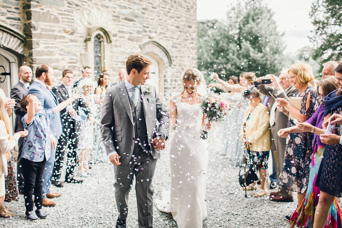 Kirsty wore a Stewart Parvin gown for her elegant and charming English Lake District wedding. Photography by Jessica Reeve.