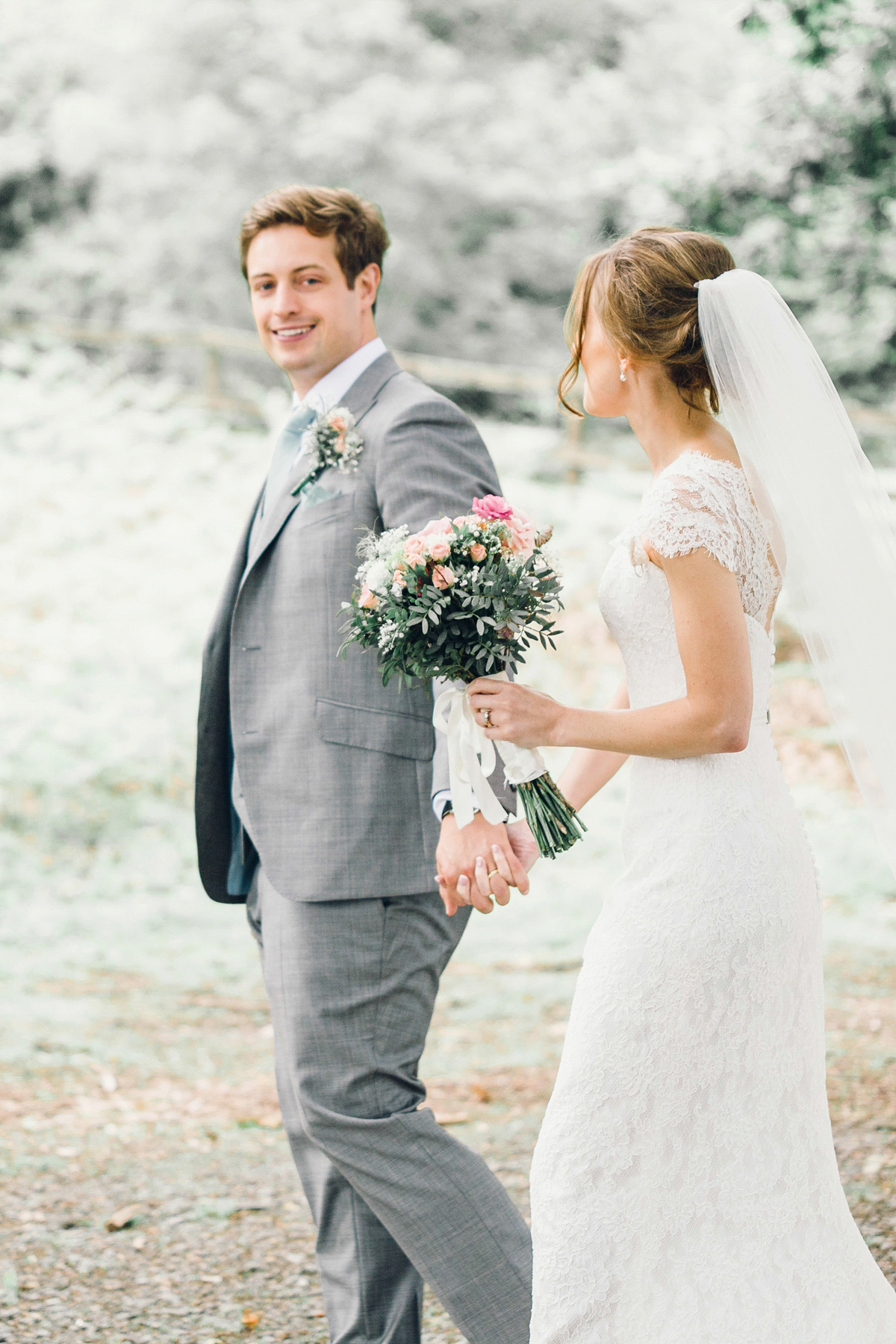 Kirsty wore a Stewart Parvin gown for her elegant and charming English Lake District wedding. Photography by Jessica Reeve.