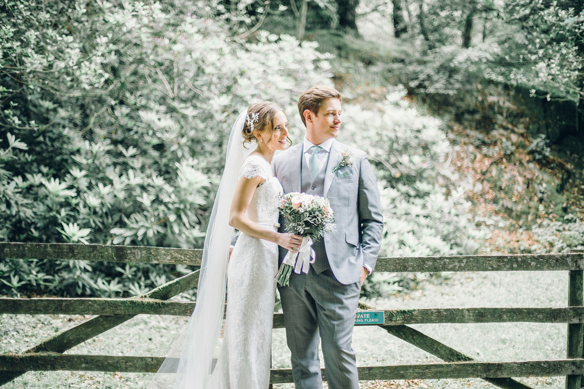 Kirsty wore a Stewart Parvin gown for her elegant and charming English Lake District wedding. Photography by Jessica Reeve.