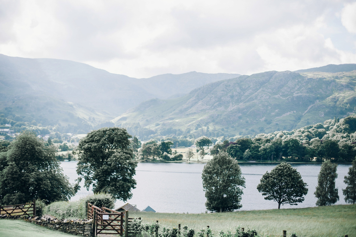 Kirsty wore a Stewart Parvin gown for her elegant and charming English Lake District wedding. Photography by Jessica Reeve.