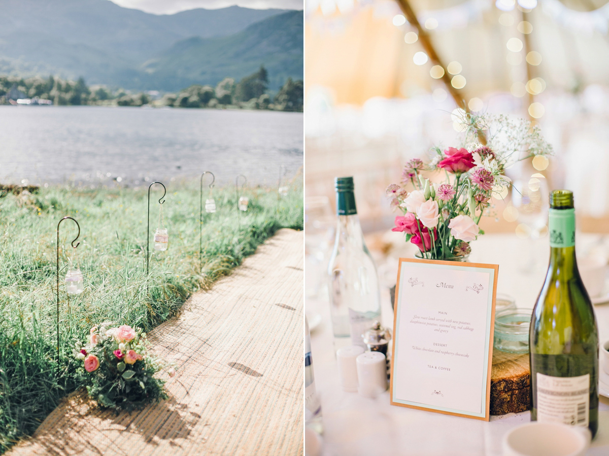 Kirsty wore a Stewart Parvin gown for her elegant and charming English Lake District wedding. Photography by Jessica Reeve.