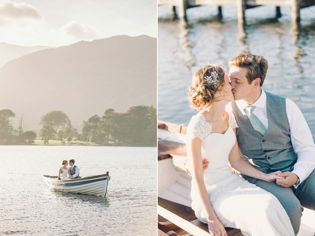 Kirsty wore a Stewart Parvin gown for her elegant and charming English Lake District wedding. Photography by Jessica Reeve.