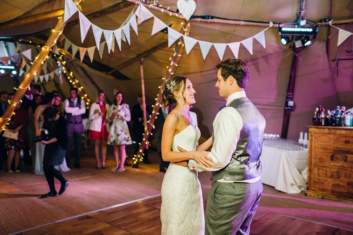 Kirsty wore a Stewart Parvin gown for her elegant and charming English Lake District wedding. Photography by Jessica Reeve.