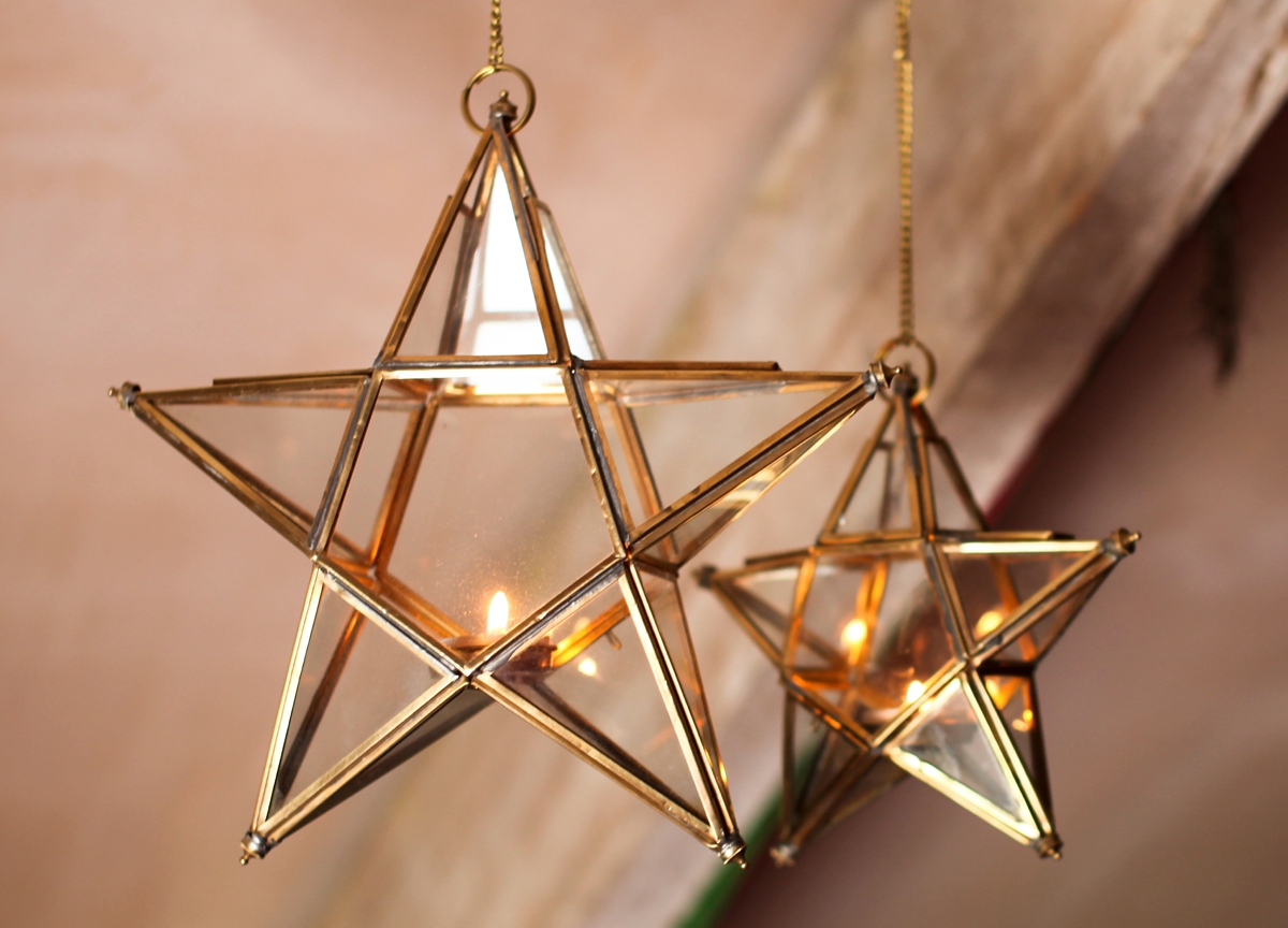 Nkuku Antique Brass Glass Star (large, £26.95) Nkuku Antique Brass Glass Star (large, £26.95)