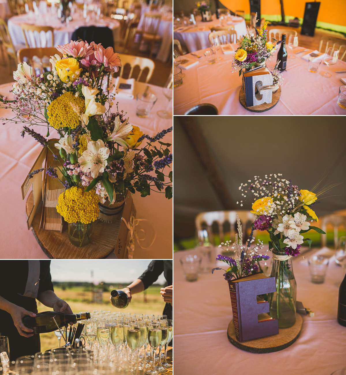 Ashleigh wore an elegant Charlie Brear gown for her sunshine and sunflower filled wedding. A Mariachi band entertained guests at the reception. Bridesmaids wore ASOS. Photography by The Springles.