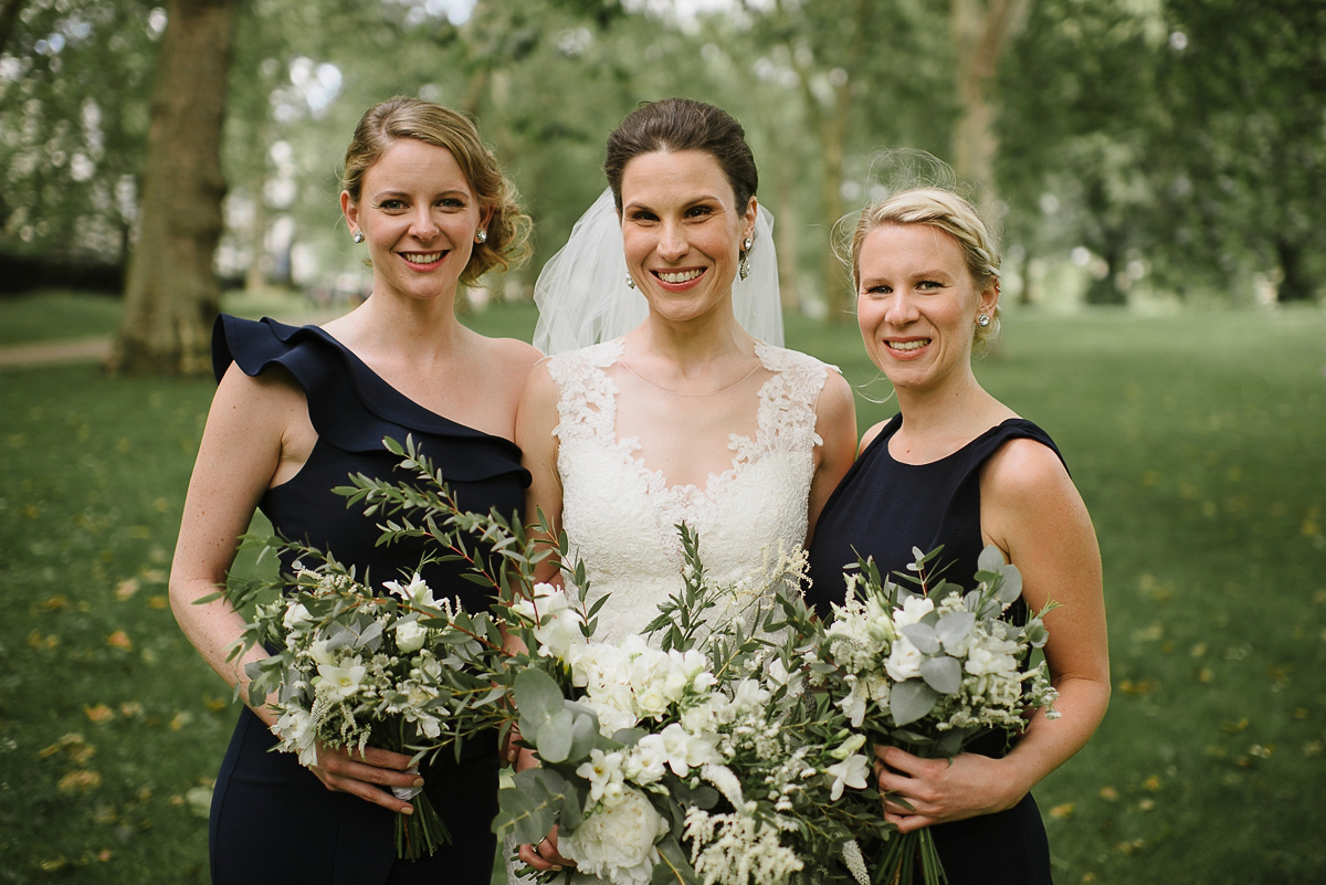 Beth wore a Watters gown and carried an all-white bouquet for her effortlessly elegant, cool, modern and stylish London wedding. Images captured by Wheels & Co Photography. Beth wore a Watters gown and carried an all-white bouquet for her effortlessly elegant, cool, modern and stylish London wedding. Images captured by Wheels & Co Photography.
