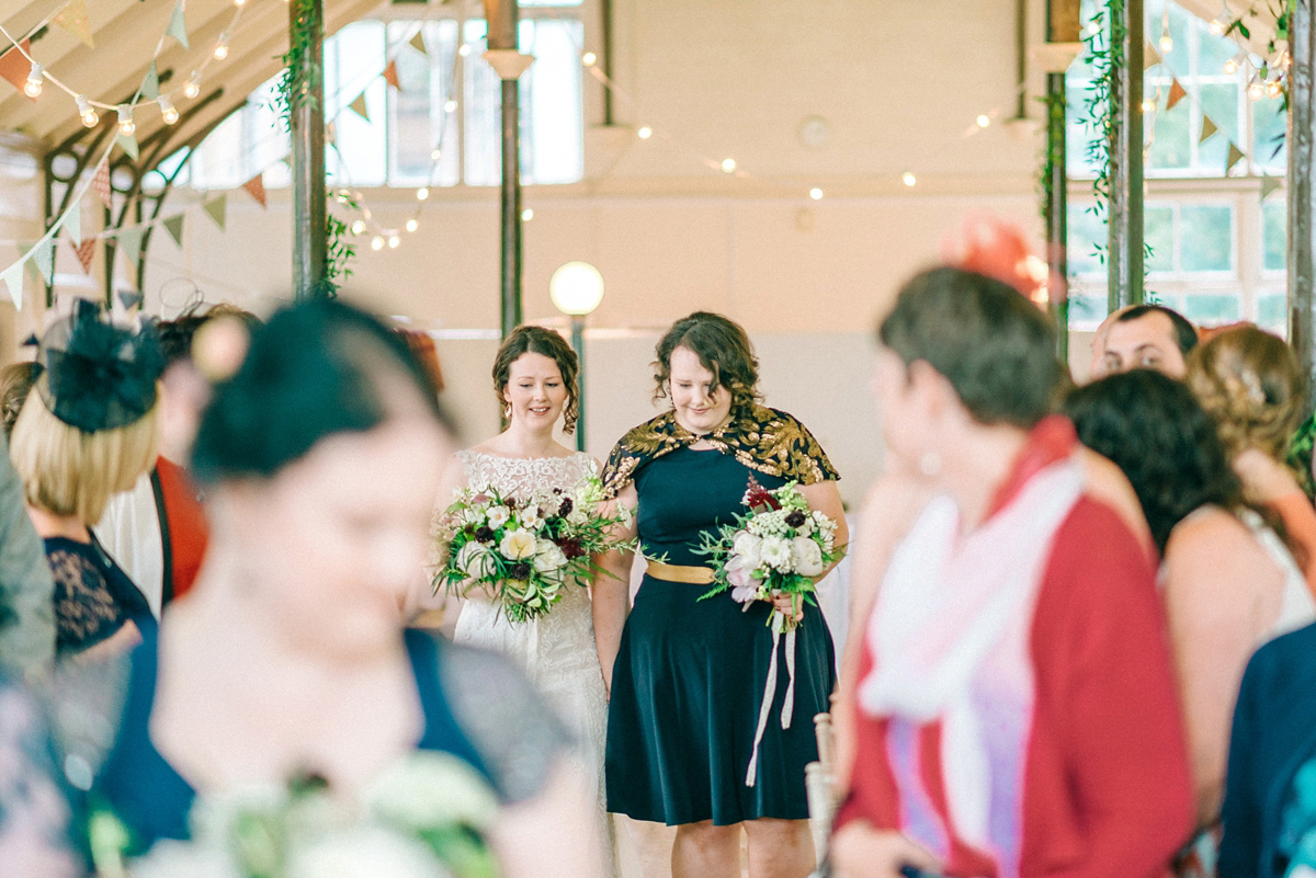 Jade wore Mori Lee for her elegant Victorian glasshouse wedding at Hexham Gardens. Photography by Sarah-Jane Ethan.