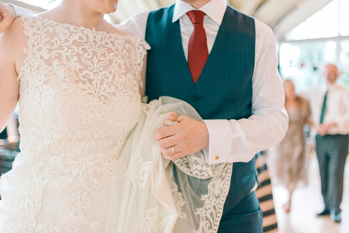 Jade wore Mori Lee for her elegant Victorian glasshouse wedding at Hexham Gardens. Photography by Sarah-Jane Ethan.