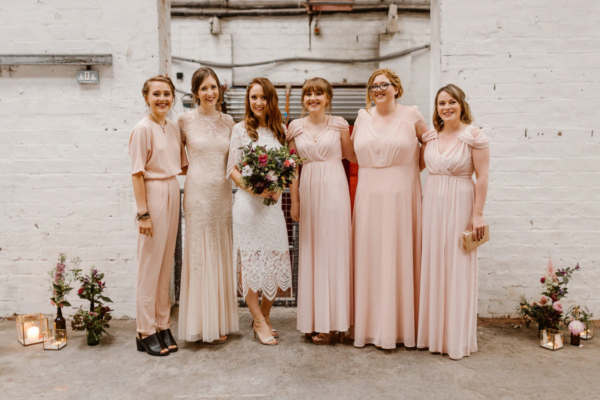 A For Love & Lemons Dress for a Modern Warehouse Wedding