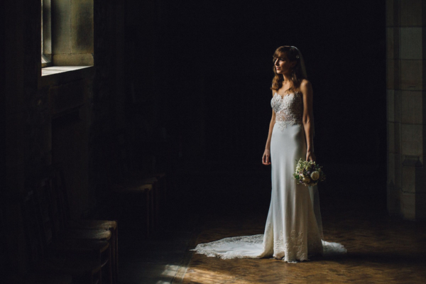 A Martina Liana Gown for an Elegant and Rainy Day Barn Wedding