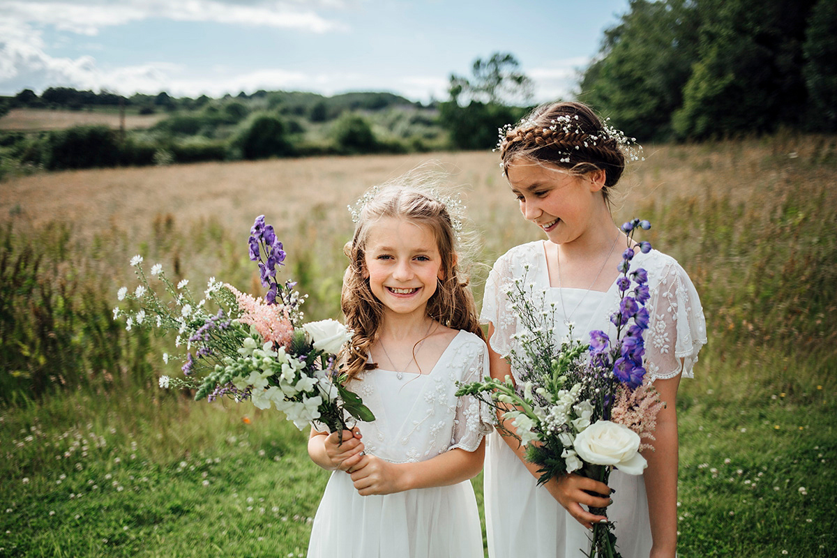 Laurie wore a blush pink tulle gown by Allure Bridals for her English country, vintage inspired wedding. Photography by Rachael Fraser.