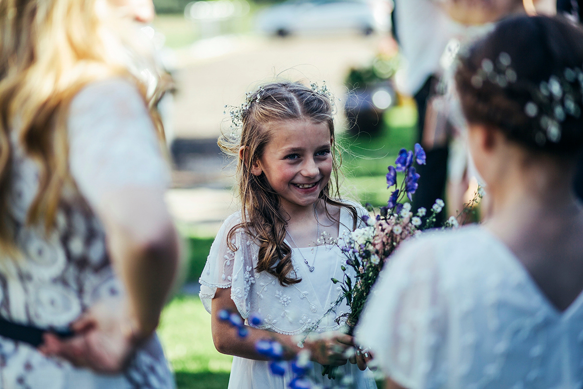 Laurie wore a blush pink tulle gown by Allure Bridals for her English country, vintage inspired wedding. Photography by Rachael Fraser.