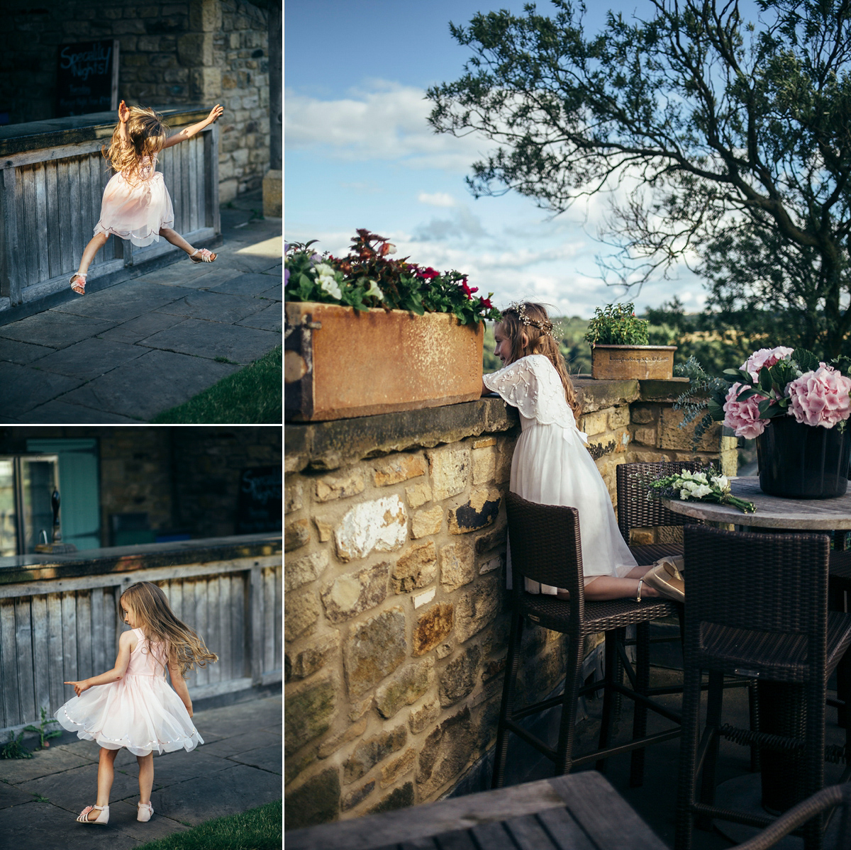 Laurie wore a blush pink tulle gown by Allure Bridals for her English country, vintage inspired wedding. Photography by Rachael Fraser.