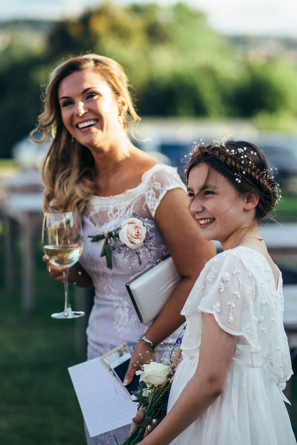 Laurie wore a blush pink tulle gown by Allure Bridals for her English country, vintage inspired wedding. Photography by Rachael Fraser.