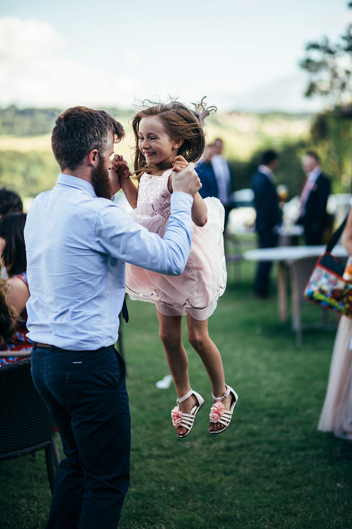 Laurie wore a blush pink tulle gown by Allure Bridals for her English country, vintage inspired wedding. Photography by Rachael Fraser.