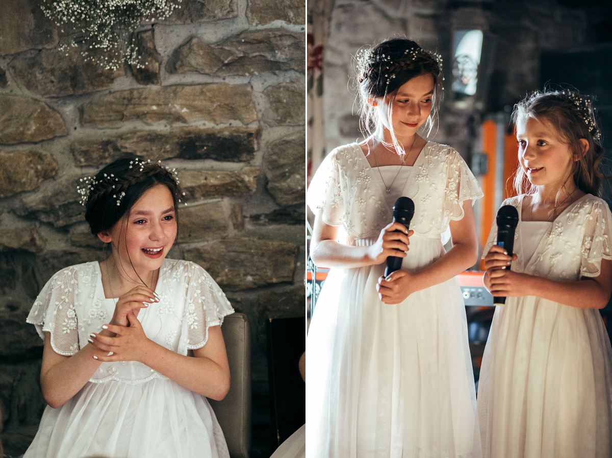 Laurie wore a blush pink tulle gown by Allure Bridals for her English country, vintage inspired wedding. Photography by Rachael Fraser.