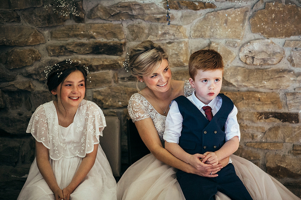 Laurie wore a blush pink tulle gown by Allure Bridals for her English country, vintage inspired wedding. Photography by Rachael Fraser.