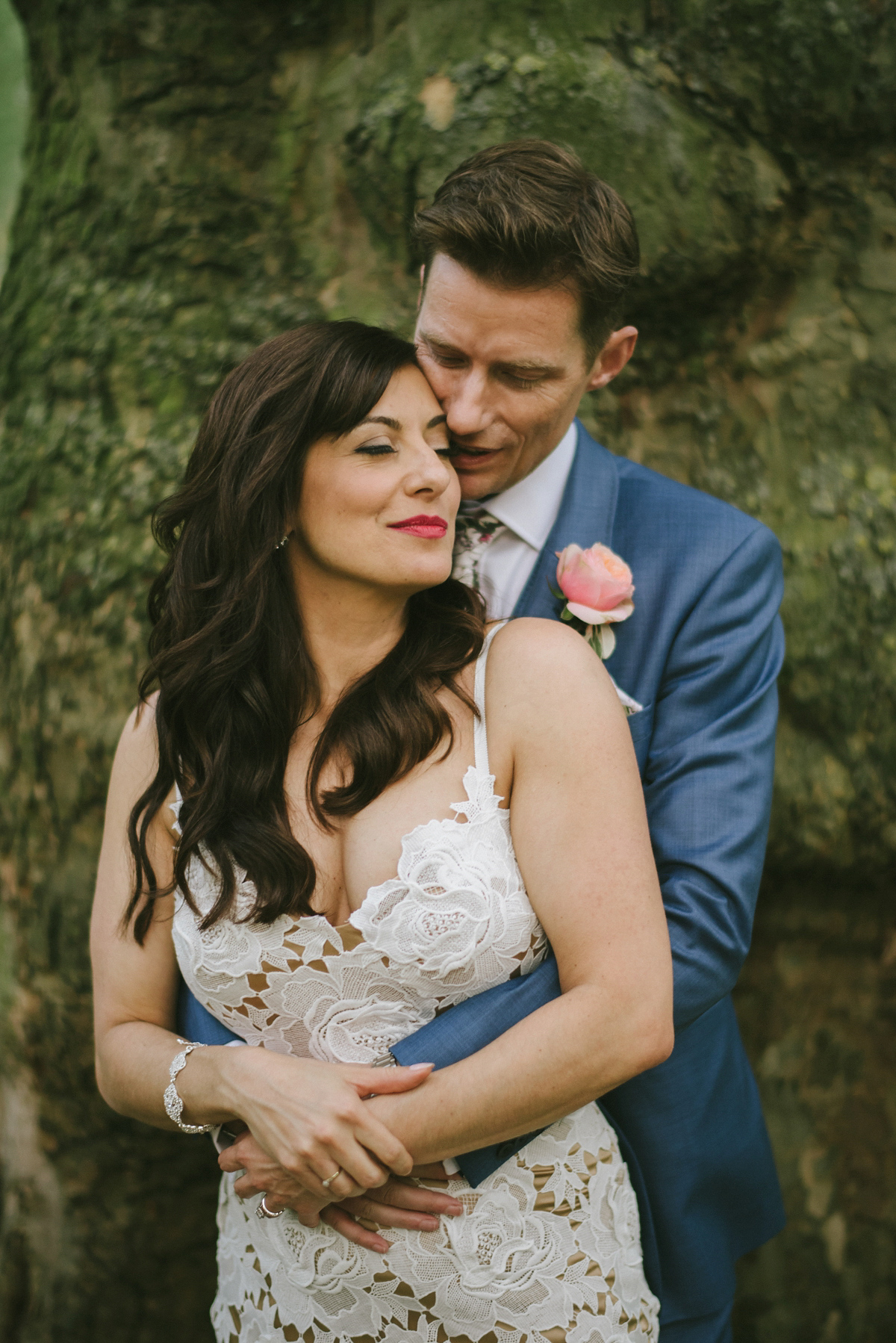 Theresa wore the Frida gown by Catherine Deane, via BHLDN, for her modern London wedding with no bridesmaids. Photography by Ed Godden.