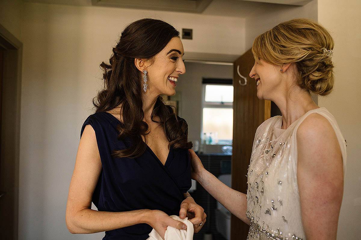 Michelle wore a chic, beaded, Jenny Packham gown for her elegant Sussex barn wedding. Photography by Paul Joseph.