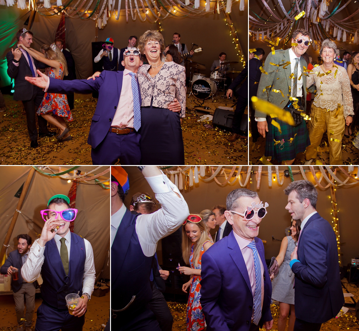 Connie wore a black leather jacket and dress by Belle & Bunty for her English wildfllower meadow inspired wedding. Photography by Emma Sekhonn.