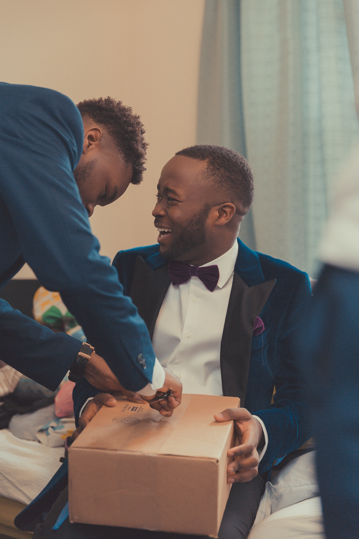 Chioma wore a David's Bridal gown for her Christian and 1920's vintage glamrous inspired wedding. Photography by James Green.