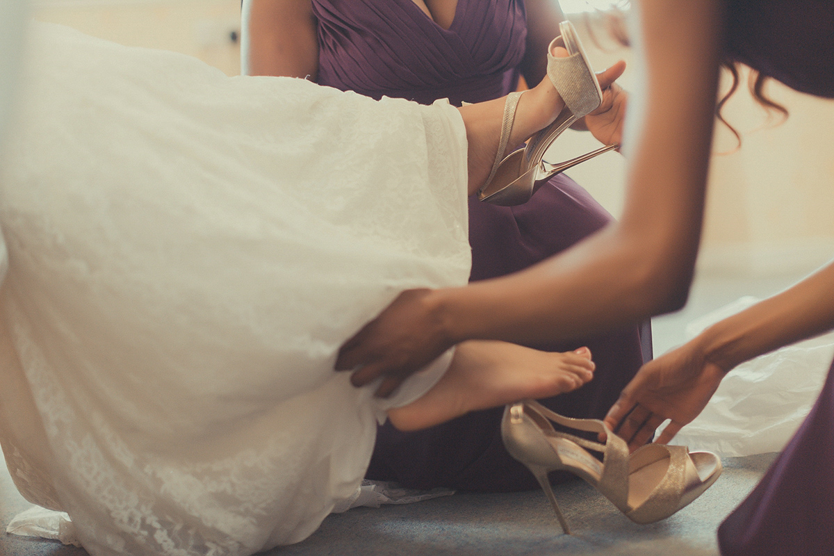 Chioma wore a David's Bridal gown for her Christian and 1920's vintage glamrous inspired wedding. Photography by James Green.