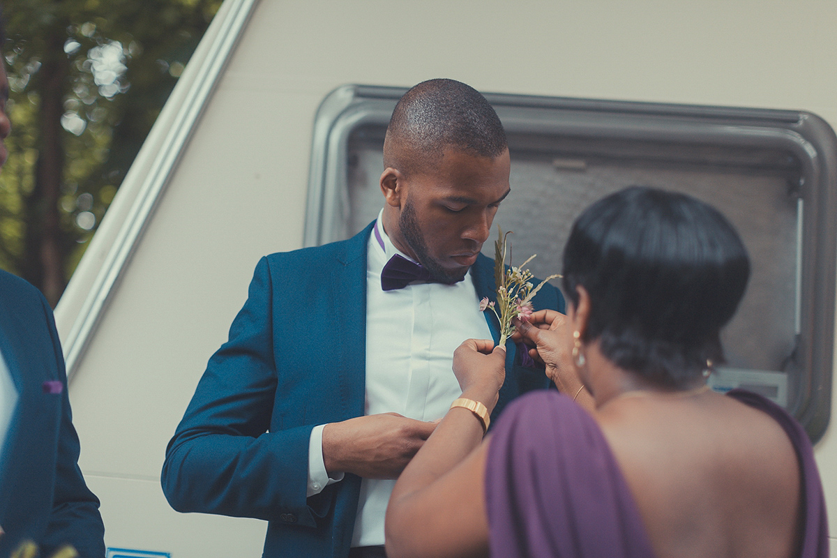 Chioma wore a David's Bridal gown for her Christian and 1920's vintage glamrous inspired wedding. Photography by James Green.