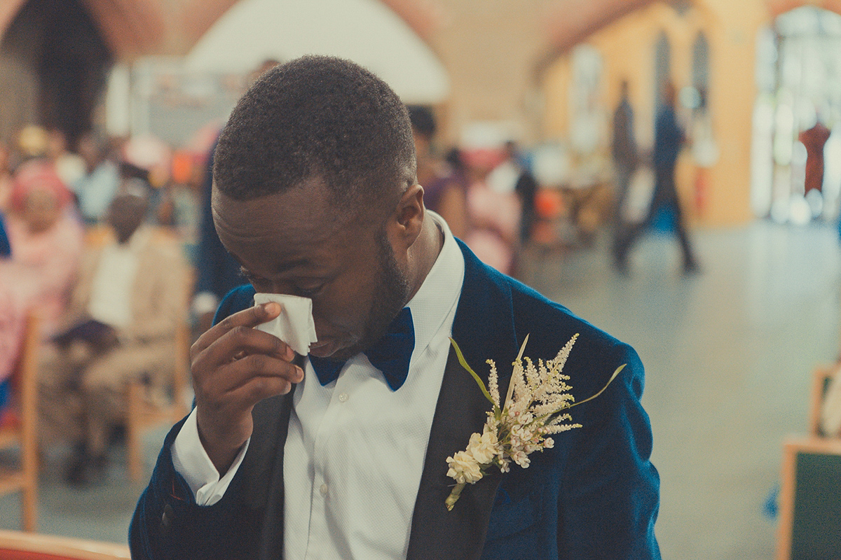 Chioma wore a David's Bridal gown for her Christian and 1920's vintage glamrous inspired wedding. Photography by James Green.