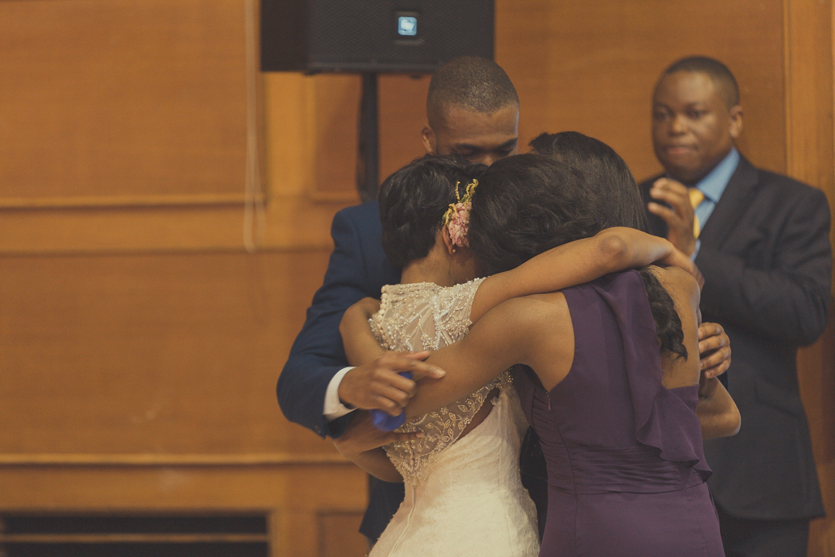 Chioma wore a David's Bridal gown for her Christian and 1920's vintage glamrous inspired wedding. Photography by James Green.