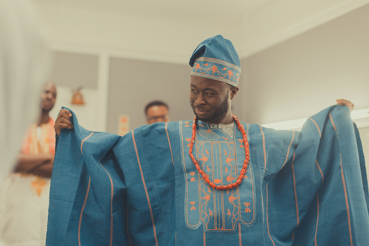 Chioma wore a David's Bridal gown for her Christian and 1920's vintage glamrous inspired wedding. Photography by James Green.