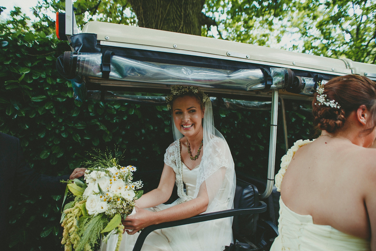 Katie wore a Catherne Deane gown from Leonie Claire bridal boutique in Hove, for her lovely summer garden wedding. Photography by Manon Pauffin.