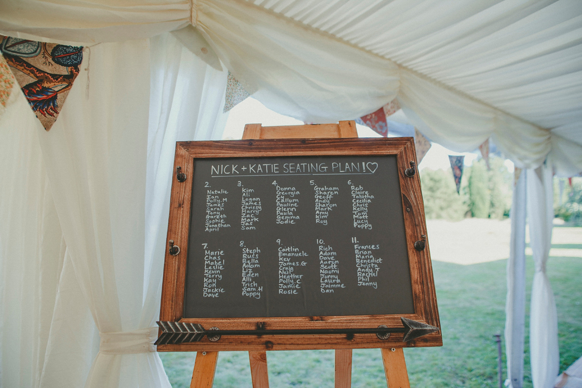 Katie wore a Catherne Deane gown from Leonie Claire bridal boutique in Hove, for her lovely summer garden wedding. Photography by Manon Pauffin.