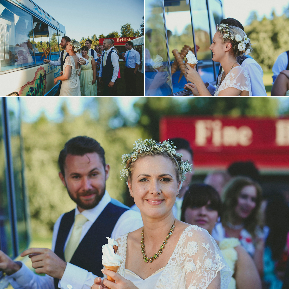 Katie wore a Catherne Deane gown from Leonie Claire bridal boutique in Hove, for her lovely summer garden wedding. Photography by Manon Pauffin.