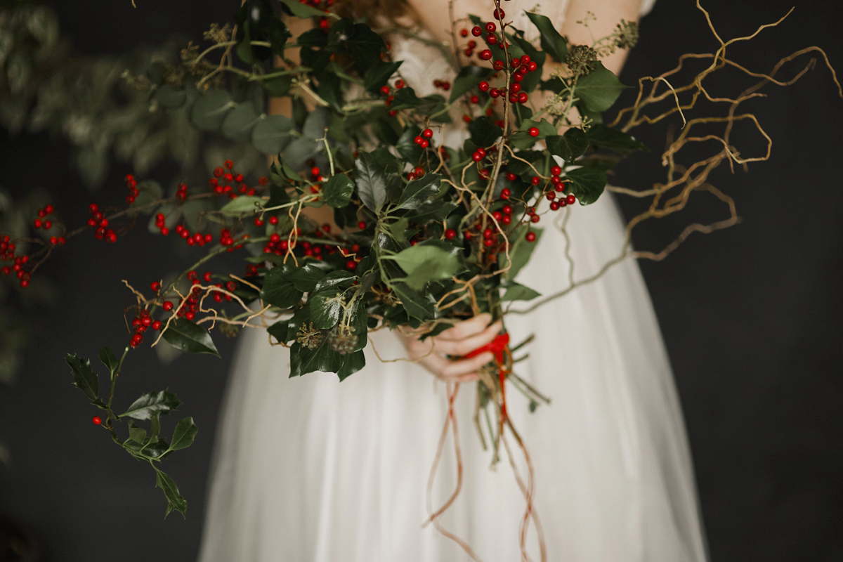 Wild and natural winter wedding inspiration by Amy Swann, photography by Jess Petrie.