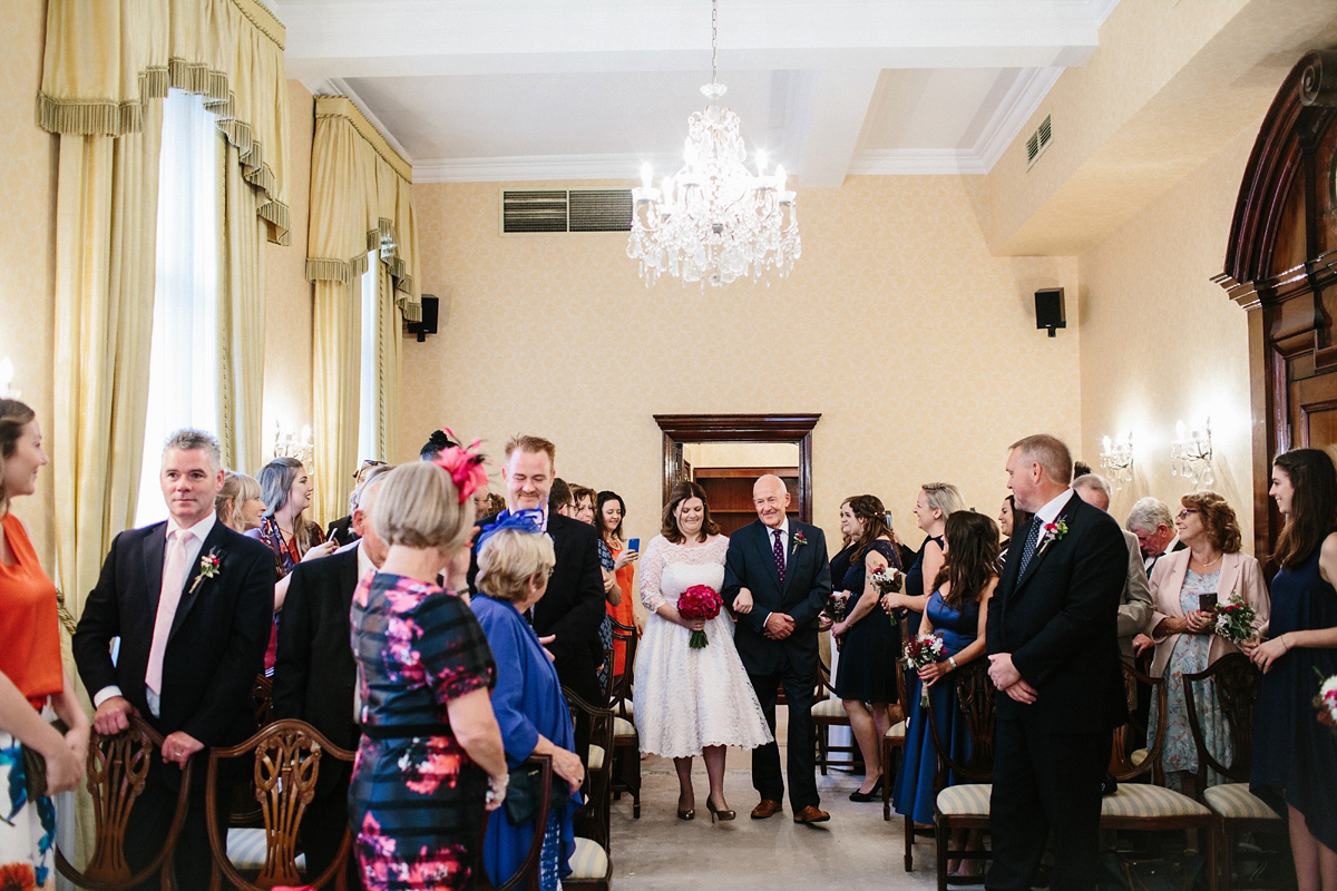 Kate and Lauren married in Catherine Deane and Candy Anthony gowns at Chelsea Town Hall in the Autumn. Photography by Cluadia Rose Carter.