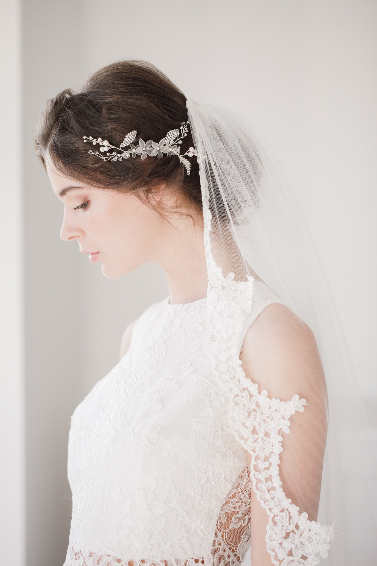 Flower wedding hair vine silver Grace Britten weddings - Romantic & Beautiful – The Veil Collection By Britten Flower-wedding-hair-vine-silver--Grace--Britten-weddings