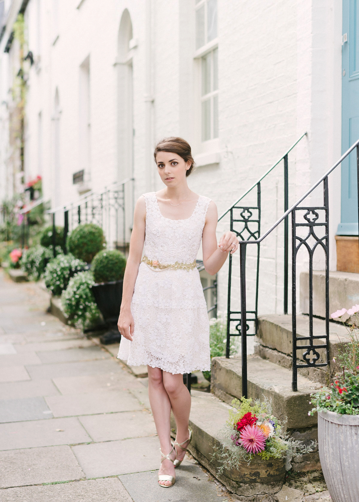 Short BHLDN dress wedding at home 18 1