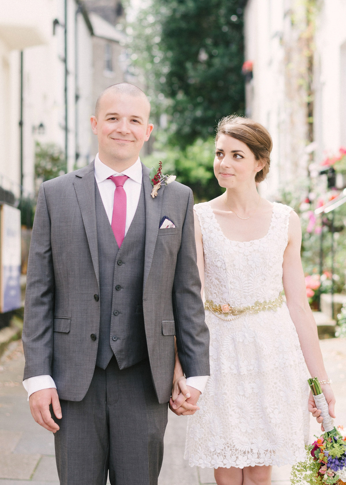 Short BHLDN dress wedding at home 19 1