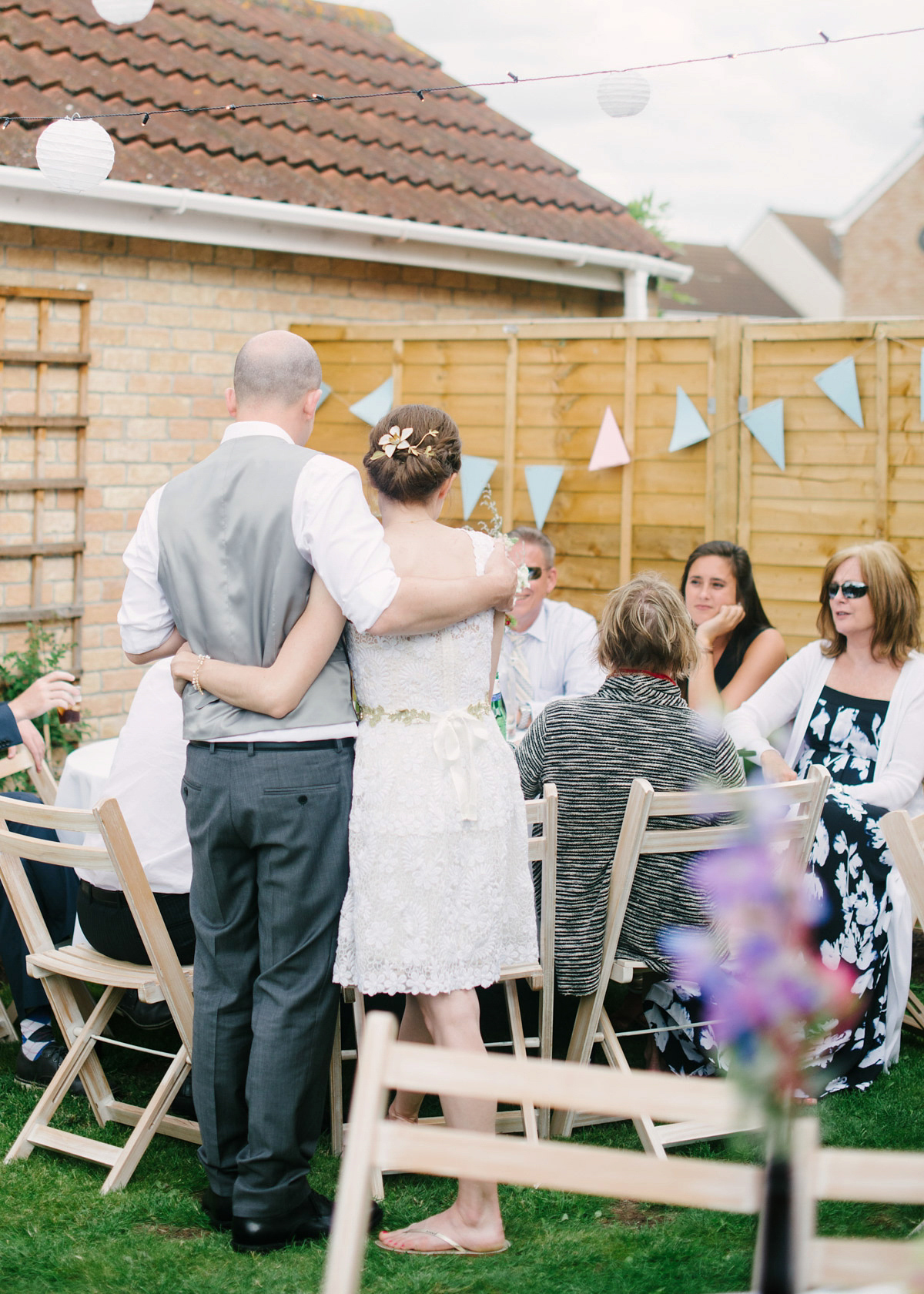 Short BHLDN dress wedding at home 4 1