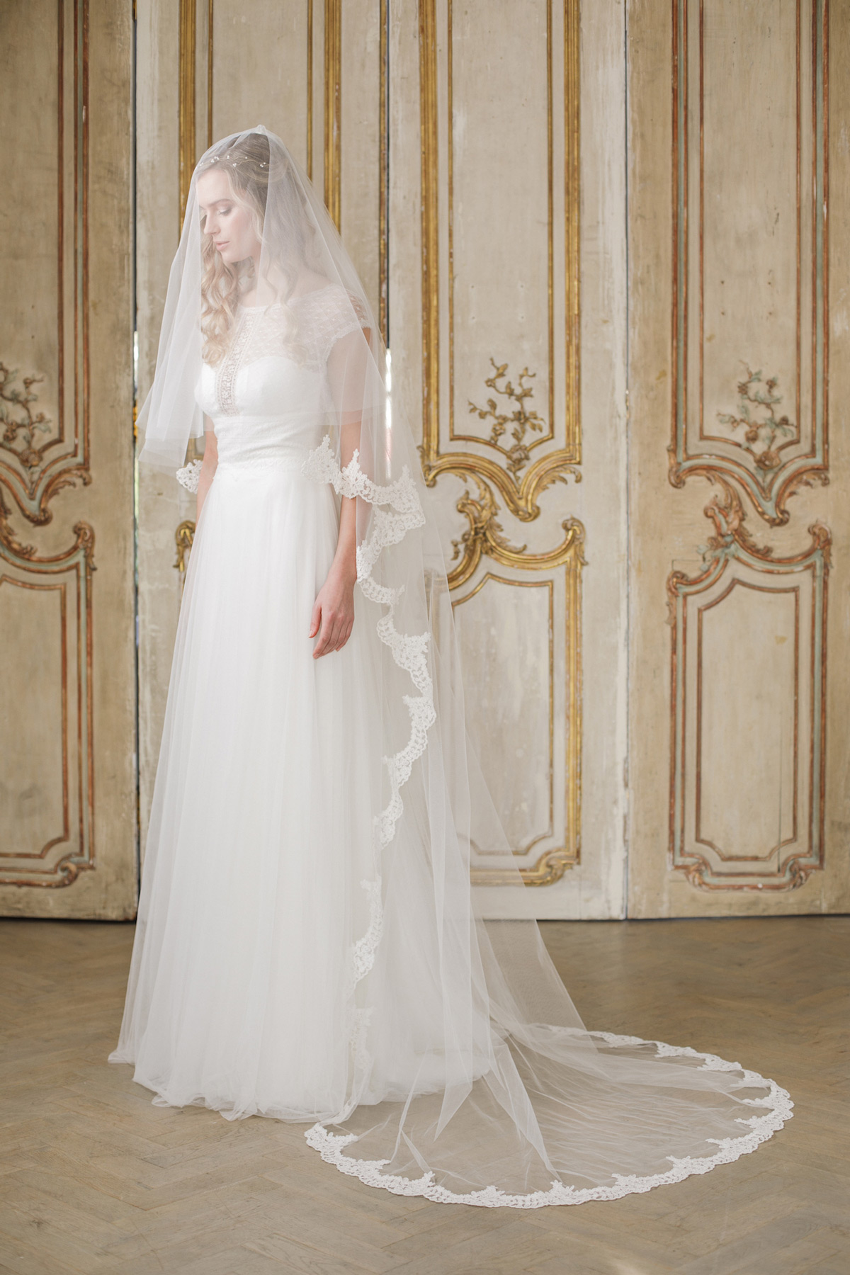 Two tier semi edge lace wedding veil Lucia Britten weddings - Romantic & Beautiful – The Veil Collection By Britten Two-tier-semi-edge-lace-wedding-veil--Lucia--Britten-weddings