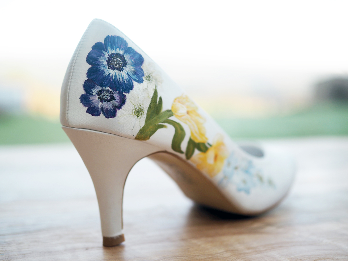 Hand-Painted Wedding Shoes by Elizabeth & Rose