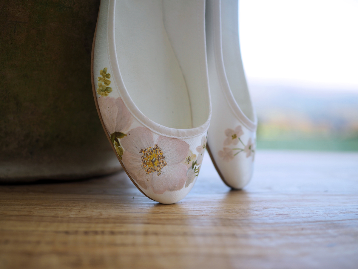 Hand-Painted Wedding Shoes by Elizabeth & Rose